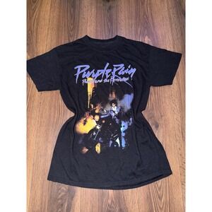 Prince Purple‎ Rain Graphic Tee Mens M Black Official Estate Merch